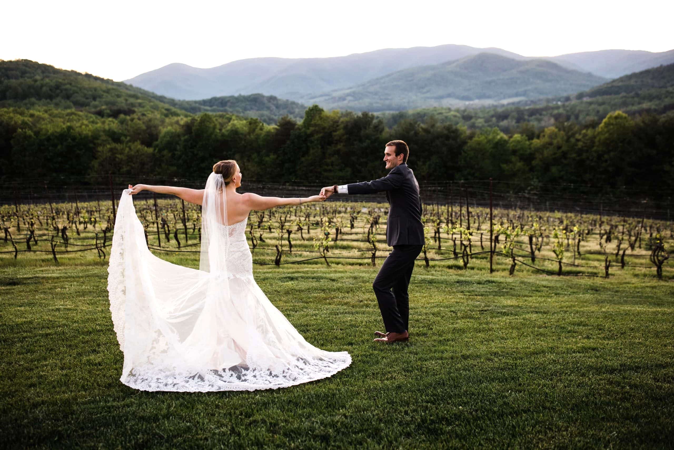 Annie and Ben dance at Moss Vineyards after their intimate wedding